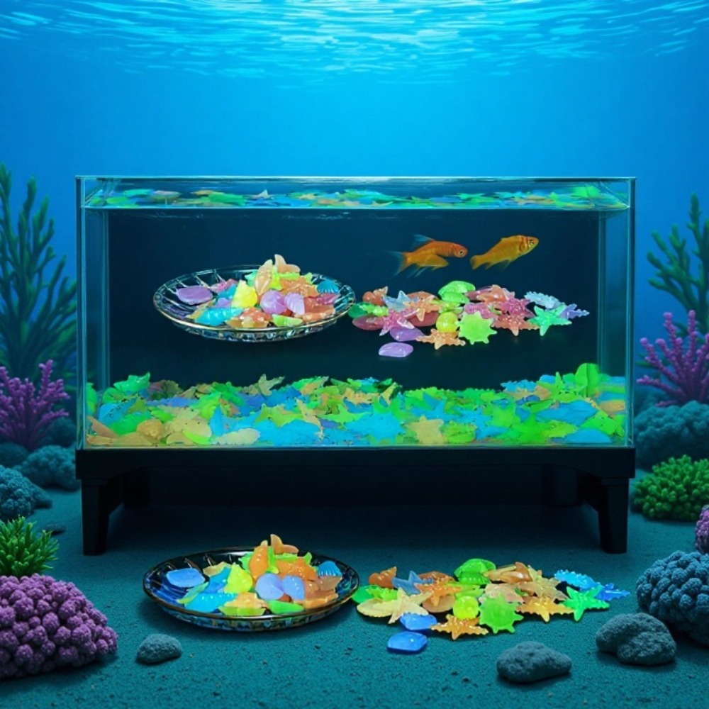 Aquarium Planted Fish - Glowing Luminous Ocean Stones Fluorescent Conch