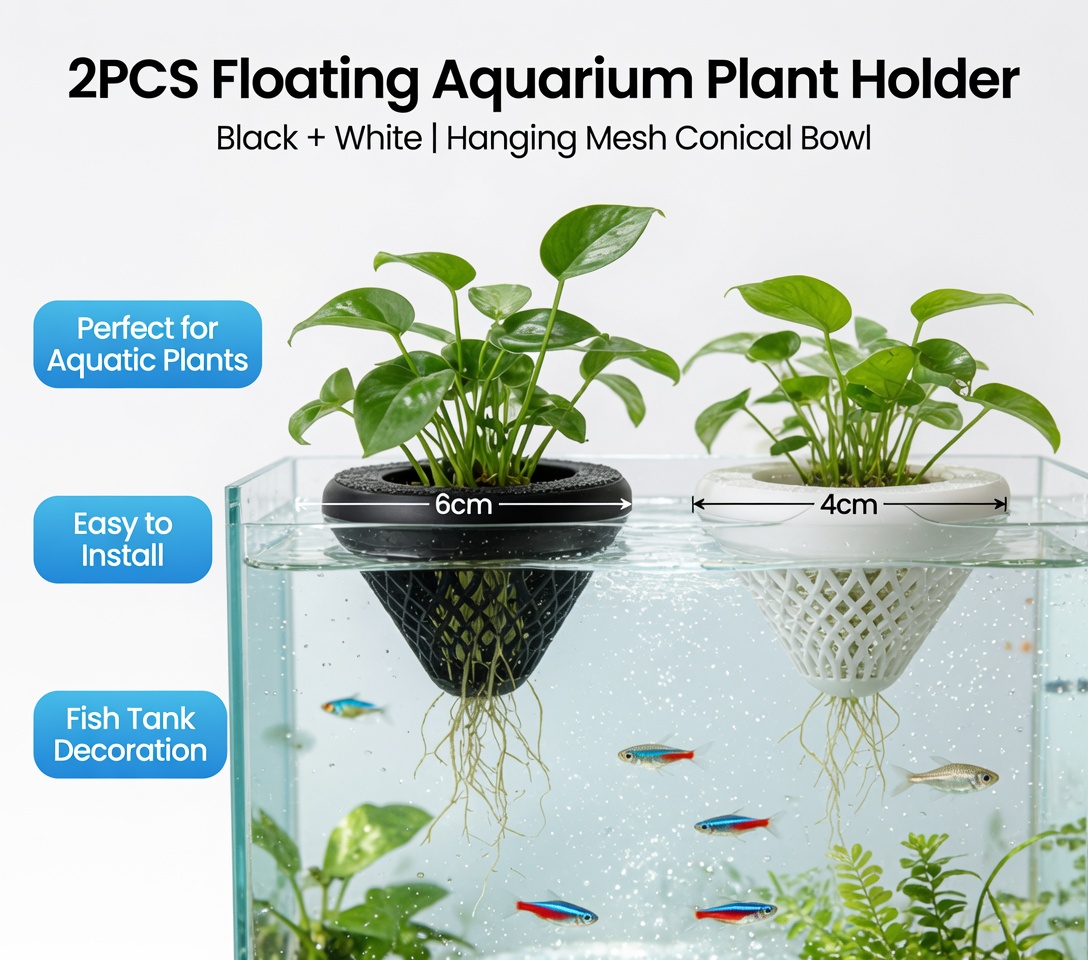 2PCS Floating Aquarium Plant H - đánh giá và giá Aquarium Plant Holder