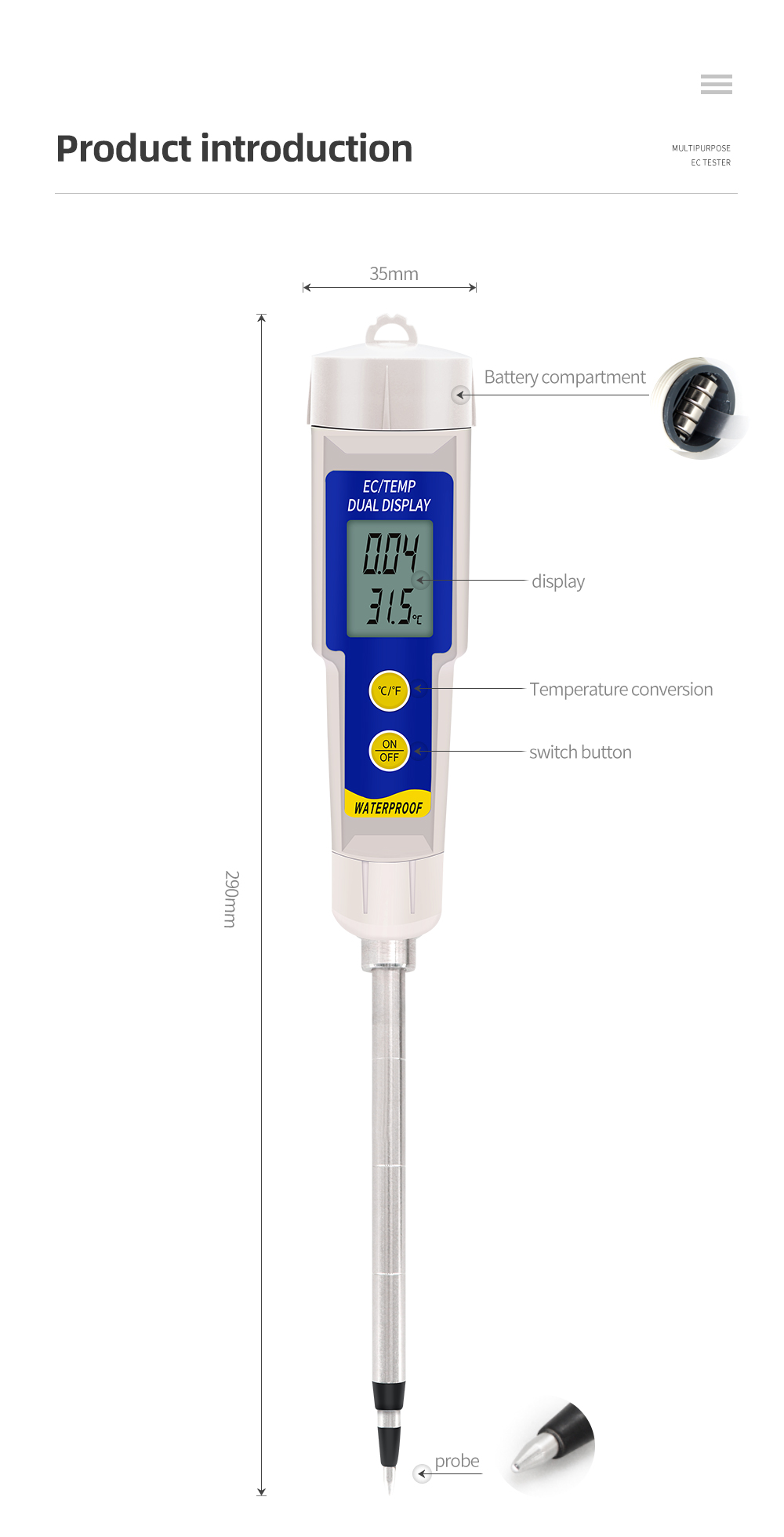 EC-315 2 in 1 Soil EC Tester M - đánh giá và giá Aquarium Plant Lab